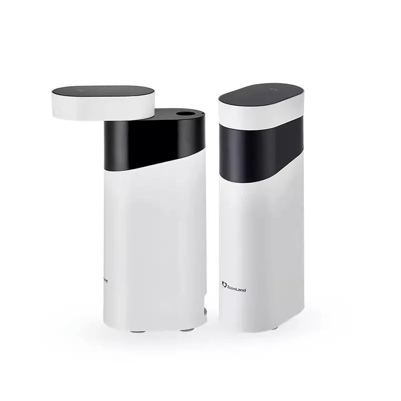Black and green compact desktop instant hot water dispenser with adjustable temperature control.