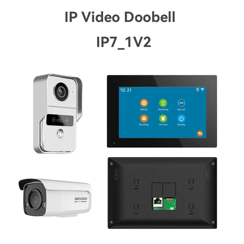 10-inch wireless video intercom doorbell system with 1080P camera and colour display