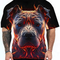 Men's short sleeve T-shirt with digital printed camouflage dog head animal pattern design