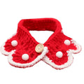 Knitted milk cotton collar with cartoon pattern for a small dog, showing the XS, S, M, and L size options.