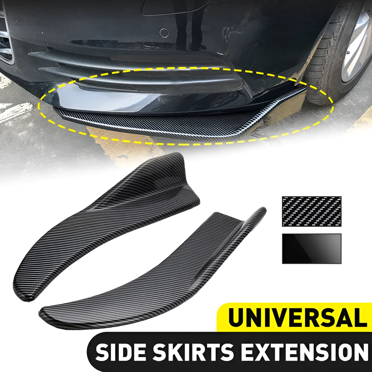 440mm ABS car deflector lights for General Motors vehicles in bright black or carbon fibre