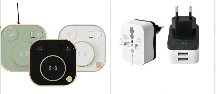 Black, green, or white three-in-one 15W wireless magnetic charger with optional desk lamp and Type-C cable.