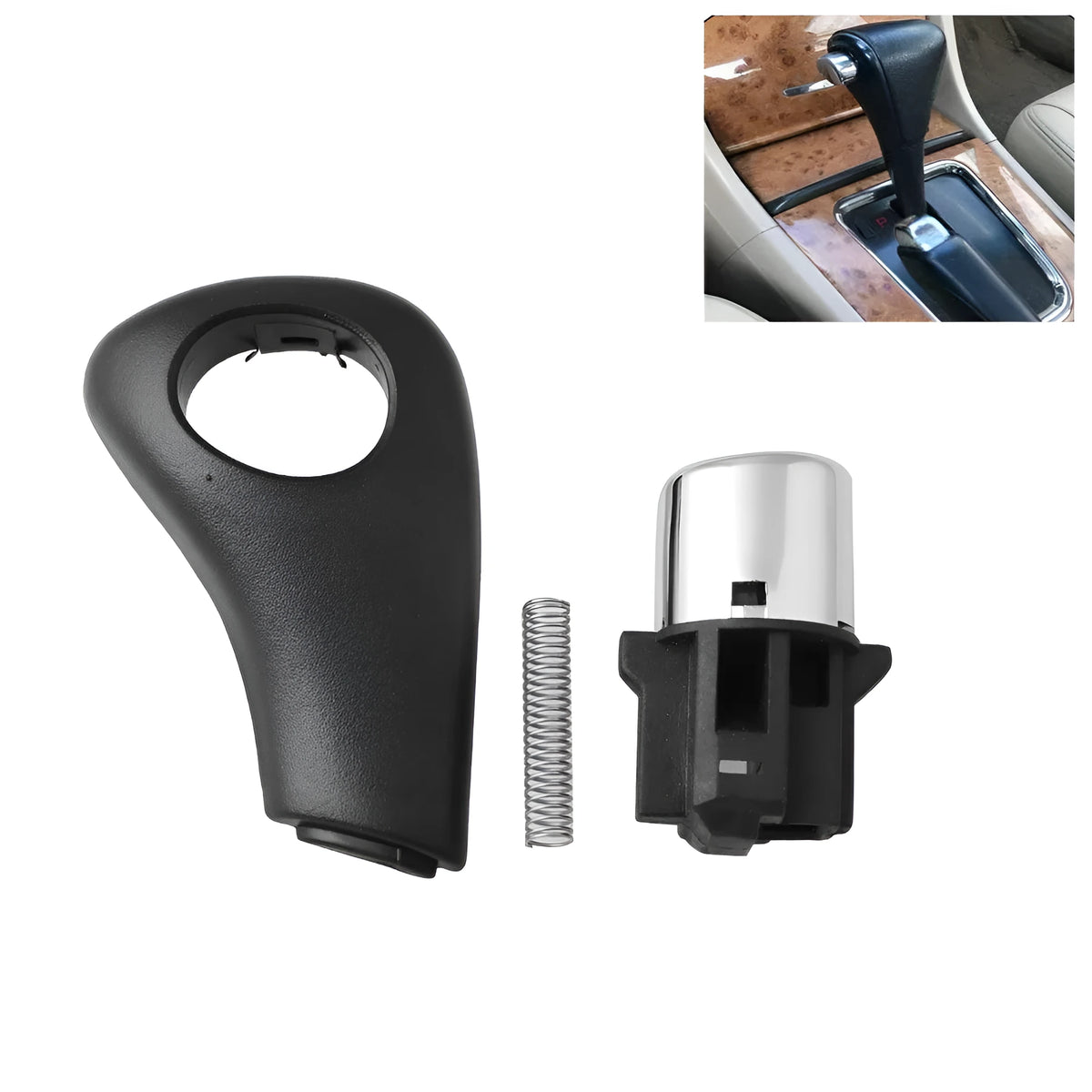SK206 black plastic gear shift button replacement kit for 2003-2005 Honda Accord automatic transmission.