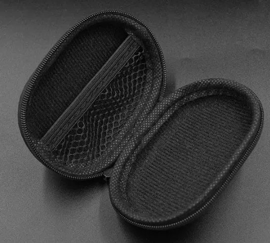 Black oval leather earphone storage bag for EDX PRO ZEX PRO DQ6 headphones