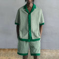 Men's short-sleeved shirt and shorts two-piece set in printed design for beach and summer wear