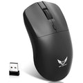 Black wireless computer mouse with three-gear audio button and optical sensor