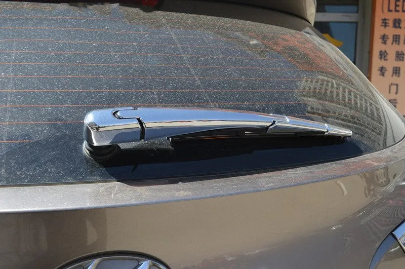 Four silvery ABS plastic rear window wiper trim pieces for 2010 Hyundai vehicles