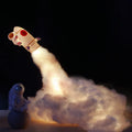 Astronaut rocket night light DIY kit components with LED string lights and rocket model