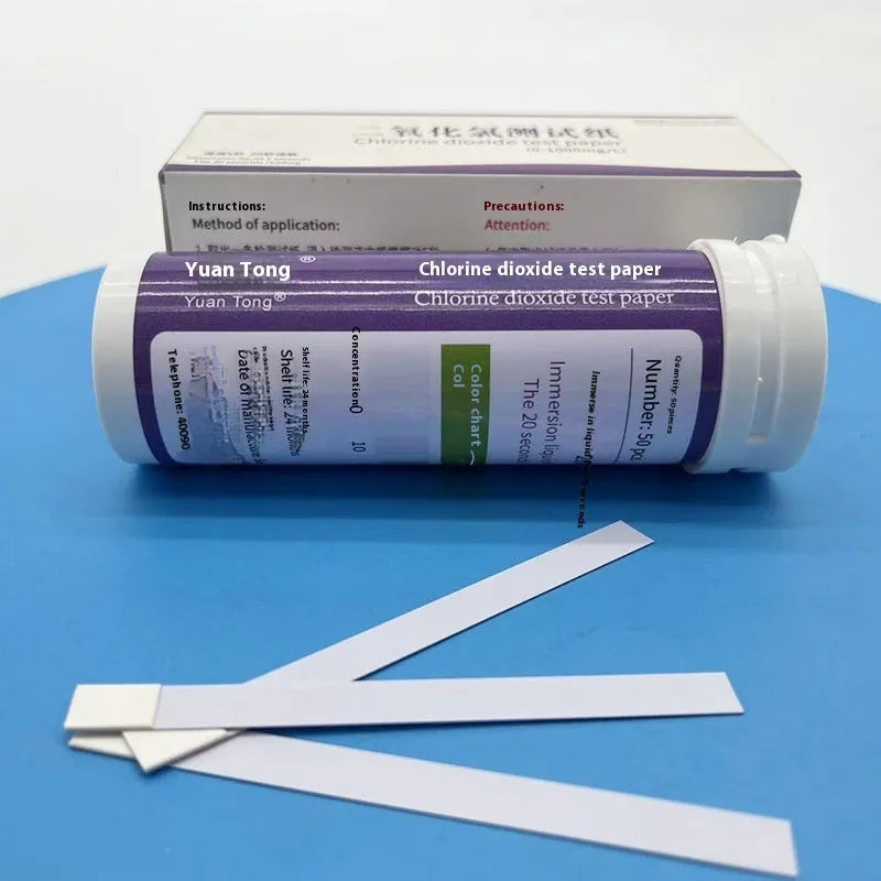 Bottle of 50 chlorine dioxide test papers for wastewater detection 0-1000 mg/L