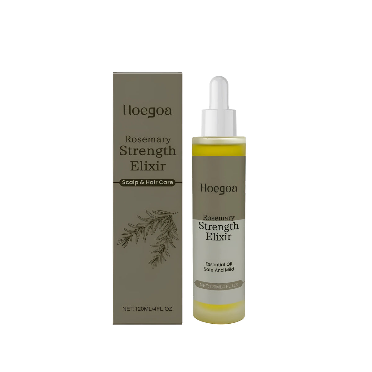 Rosemary hair concentrate tonic bottle with 120ml capacity showing natural ingredient formulation