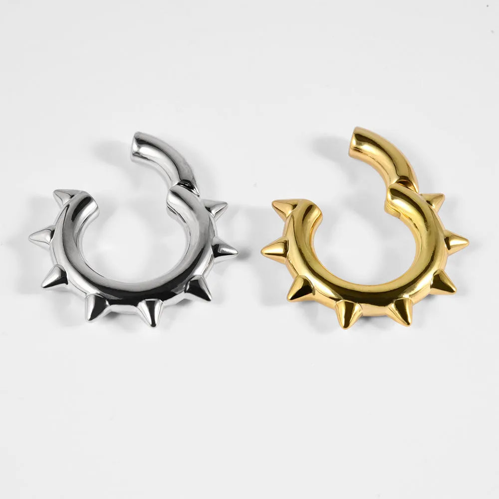 Geometric copper cone ear extenders with round magnetic closure in various style options