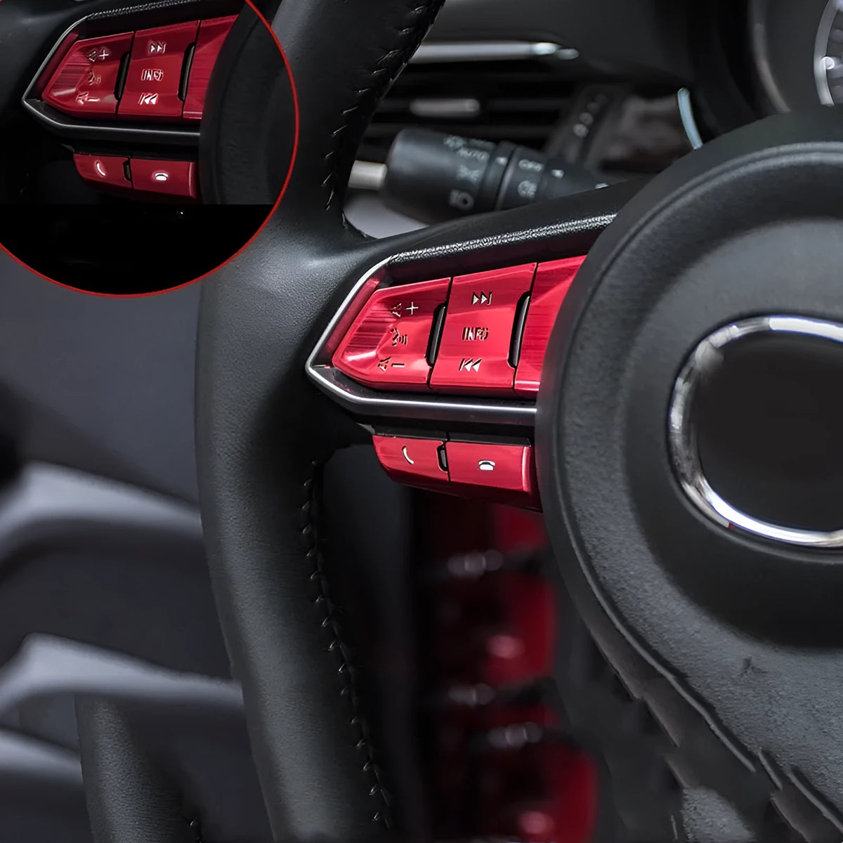Aluminium alloy steering wheel decorative stickers in multiple colours for Mazda and Honda vehicles