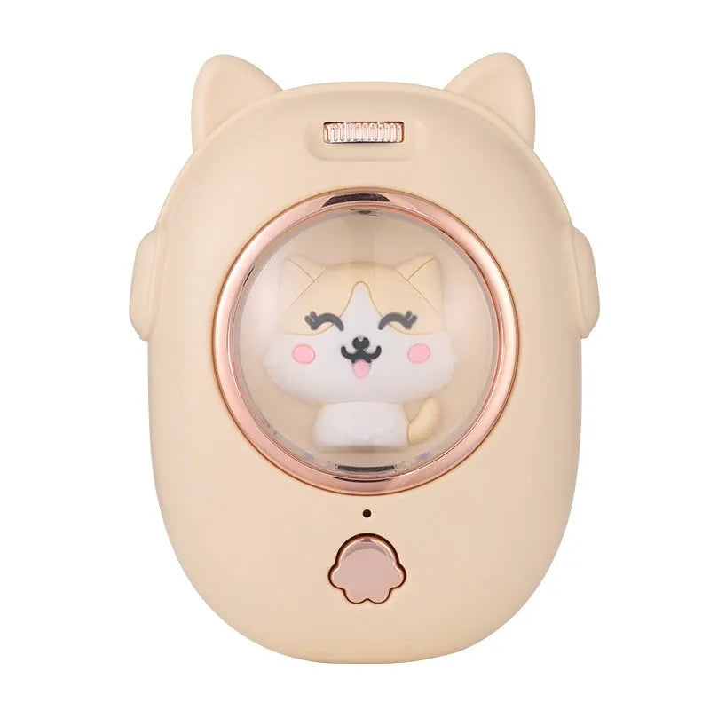 Pink and yellow pet comb with built-in laser pointer for cats and dogs