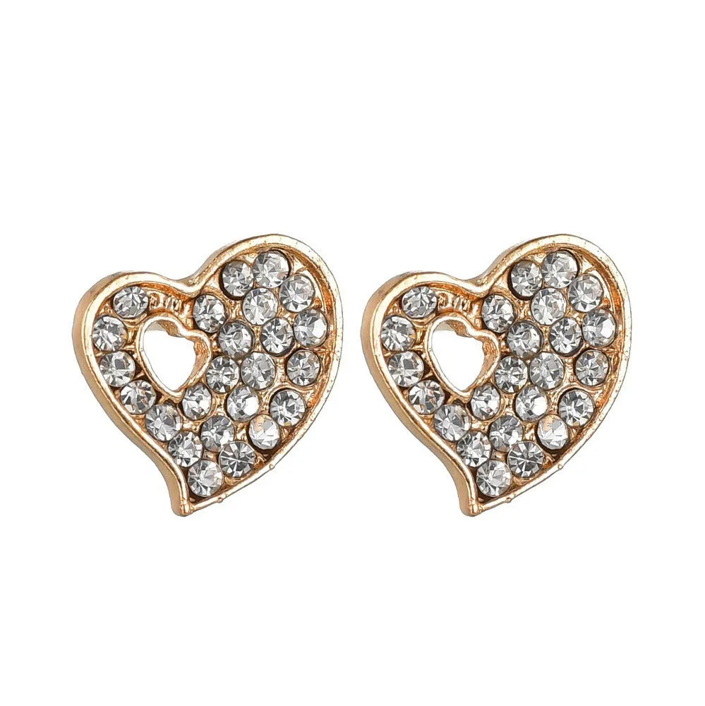 Gold electroplated alloy jewellery set with European styling featuring love, water drop and bell patterns