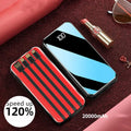 Portable power bank with digital display showing battery percentage, in matte black finish