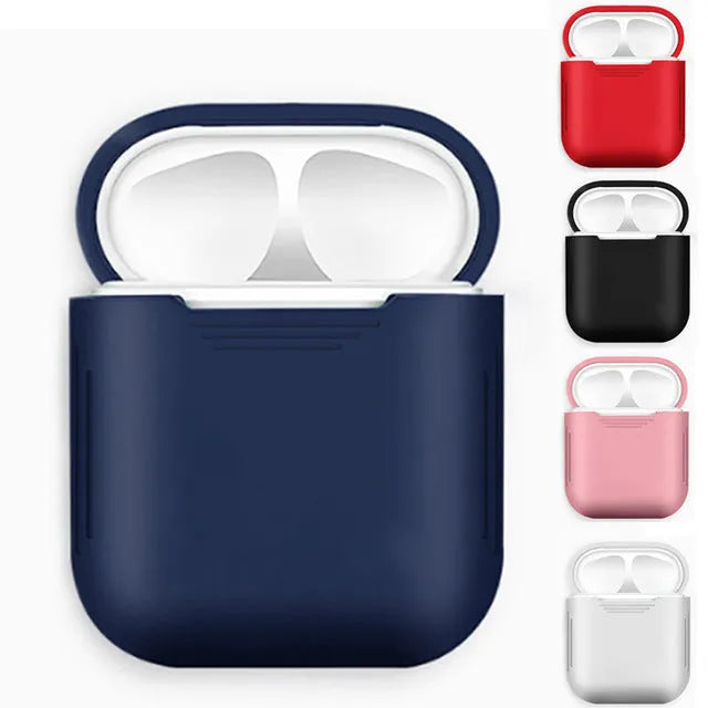 Apple AirPods silicone protective case with detachable anti-lost rope in multiple colour options