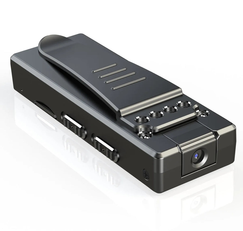 Black 1080p HD DV home camera with night vision on a flat surface.