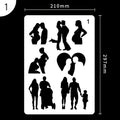 Plastic drawing stencil set with multiple template designs for craft projects