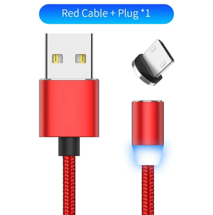 1 metre magnetic LED charging cable with cotton yarn weaving and aluminium shell for Apple iPhone compatibility