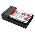 Black universal hard disk enclosure for 2.5-inch and 3.5-inch SATA drives with data cable