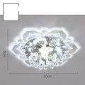 Modern crystal ceiling lamp with flower-shaped shade for living room or bedroom lighting