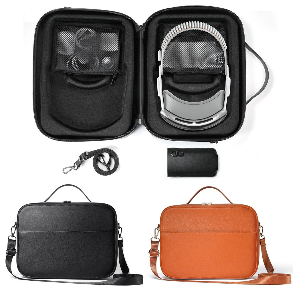 MR Glasses Storage Box for Vision Pro in black superfiber measuring 32.5cm by 24.5cm by 11.5cm