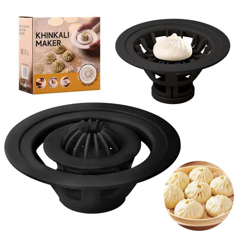Black plastic steamed bun and dumpling mould tool for making dim sum