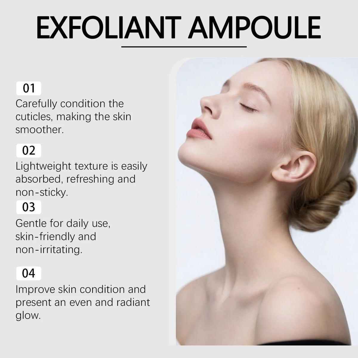 80ml bottle of exfoliating facial toner liquid for cleansing and hydrating skin.