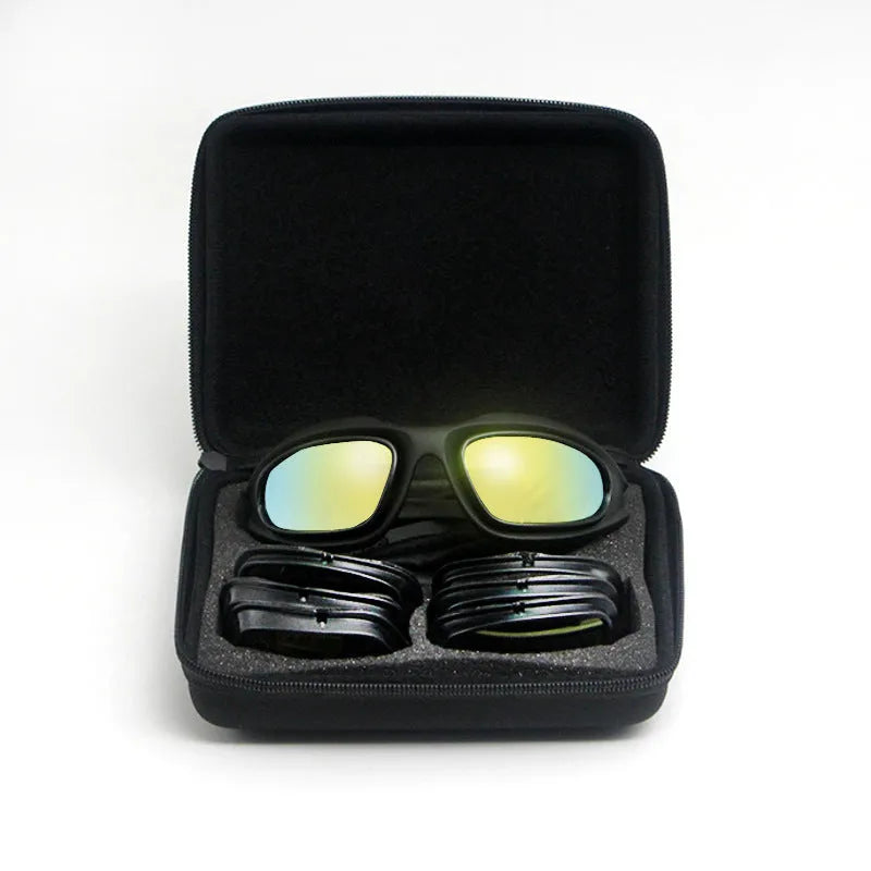 Polarised tactical sports sunglasses with PC frame for outdoor cycling and dustproof protection