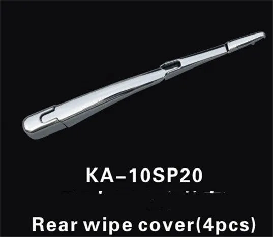 Four silvery ABS plastic rear window wiper trim pieces for 2010 Hyundai vehicles