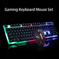 GTX300 black and white gaming keyboard and mouse set with backlit keys
