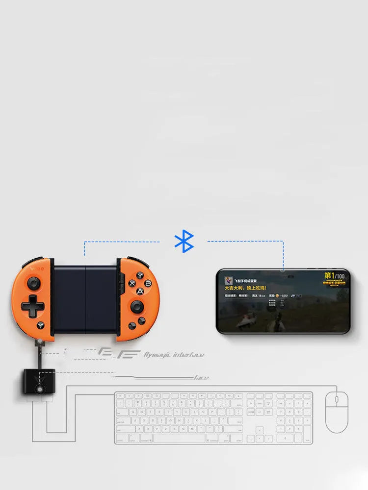 Feizhi Wee 2T mobile game controller in midnight blue with USB cable
