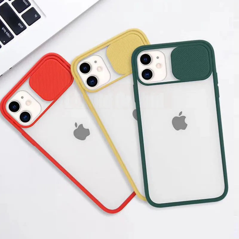 Frosted frame silicone iPhone case shown in multiple colour options on various iPhone models