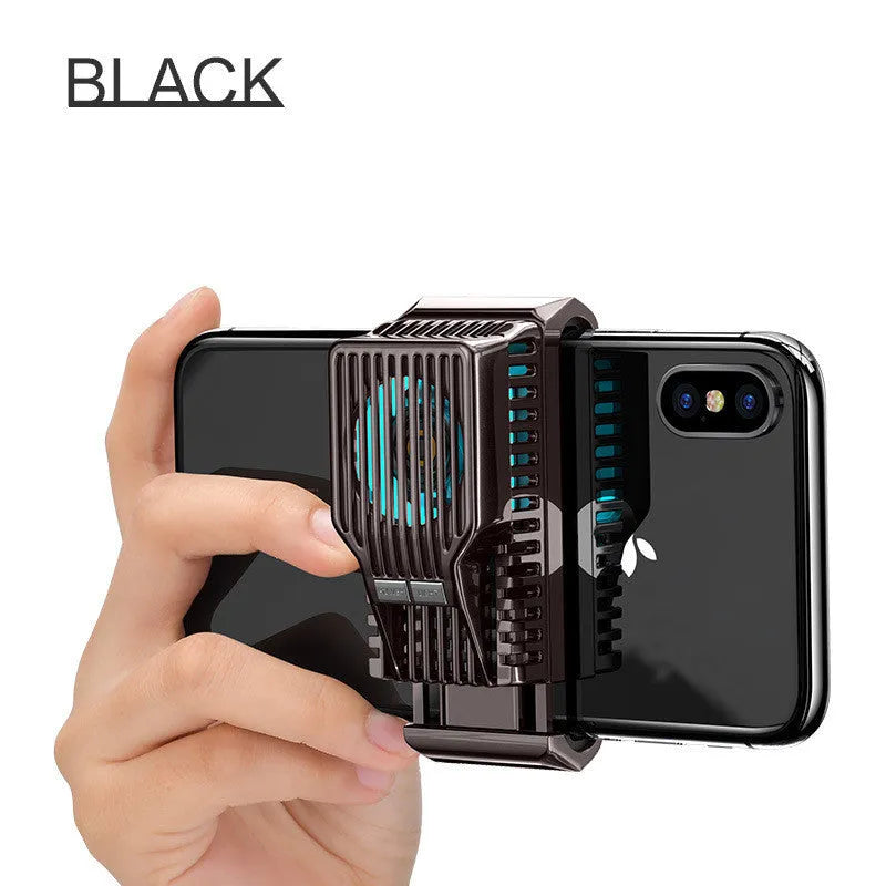 Black mobile phone radiator cooling fan with clip for 4-7 inch smartphones