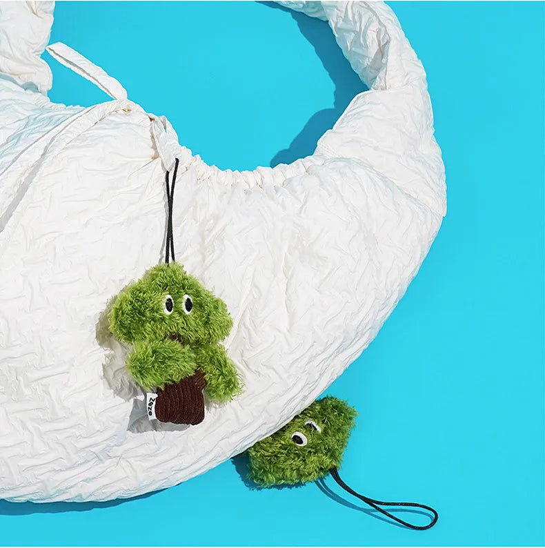 Pine tree shaped cat mint toy bag pendant with hanging cord and teasing stick