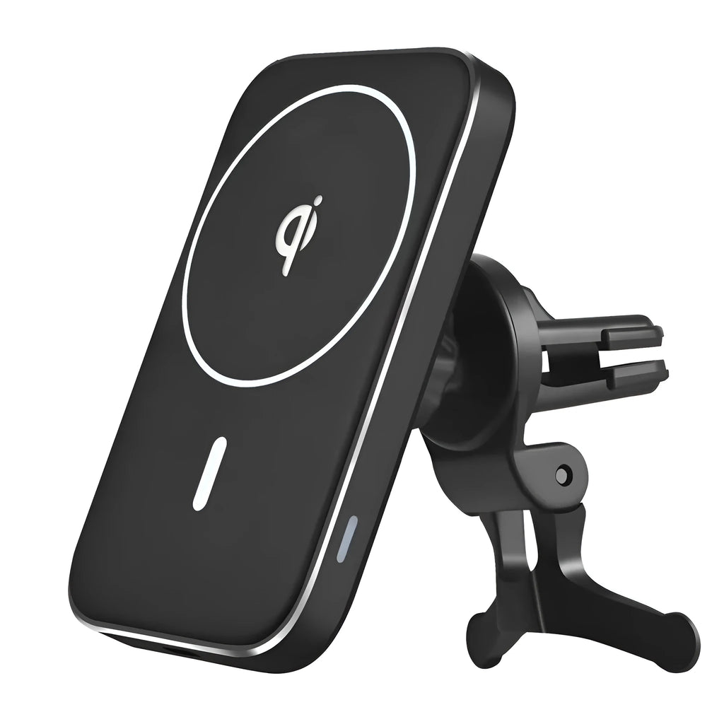 Black M6 car bracket magnetic wireless charger for mobile phones with USB connection
