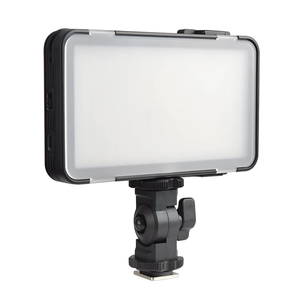 Shenniu M150 ultra-thin aluminium LED video light panel for mobile phone and camera photography.