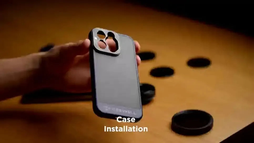 Black universal phone case compatible with iPhone 13 Pro, 14 Pro, and 15 Pro series models.