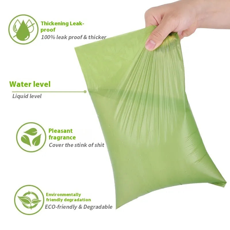 EPI degradable pet waste bags in green colour with optional dispenser unit