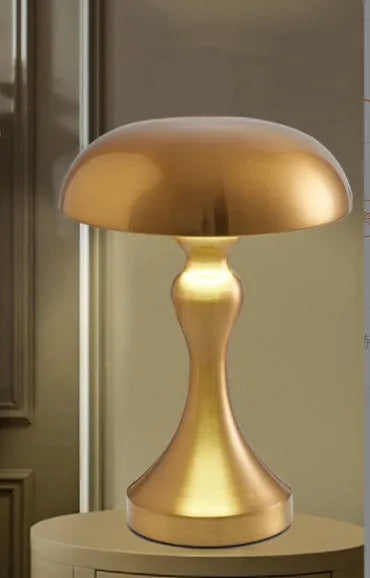 Metallic bronze USB rechargeable desk lamp with touch control for three colour temperatures