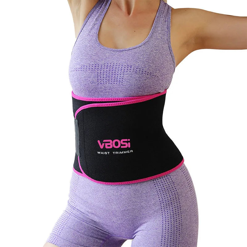 Waist support for yoga and sports in black, blue, pink, or orange, sizes L, M, XL
