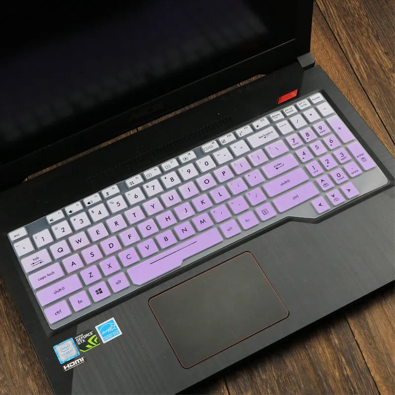 ASUS Flight 15.6-inch laptop keyboard protective film in multiple colour options on UK English keyboard