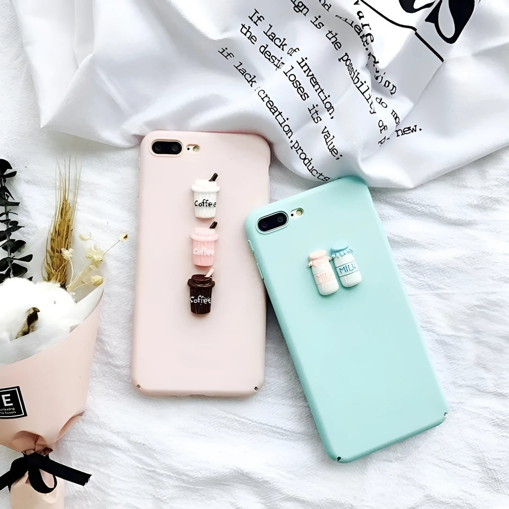 Soft silicone cartoon cat phone case with 3D design for iPhone models in multiple colours
