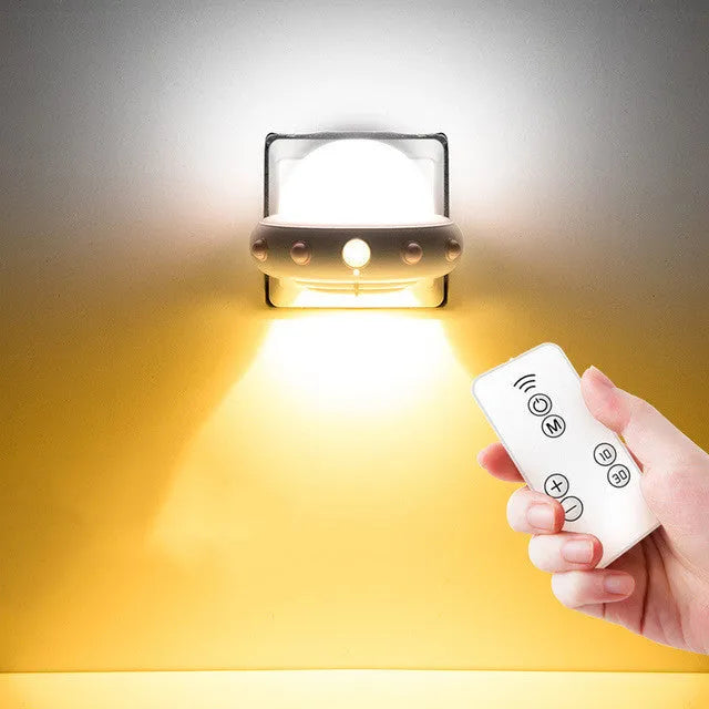 Remote control UFO bedside night light with modern cartoon design