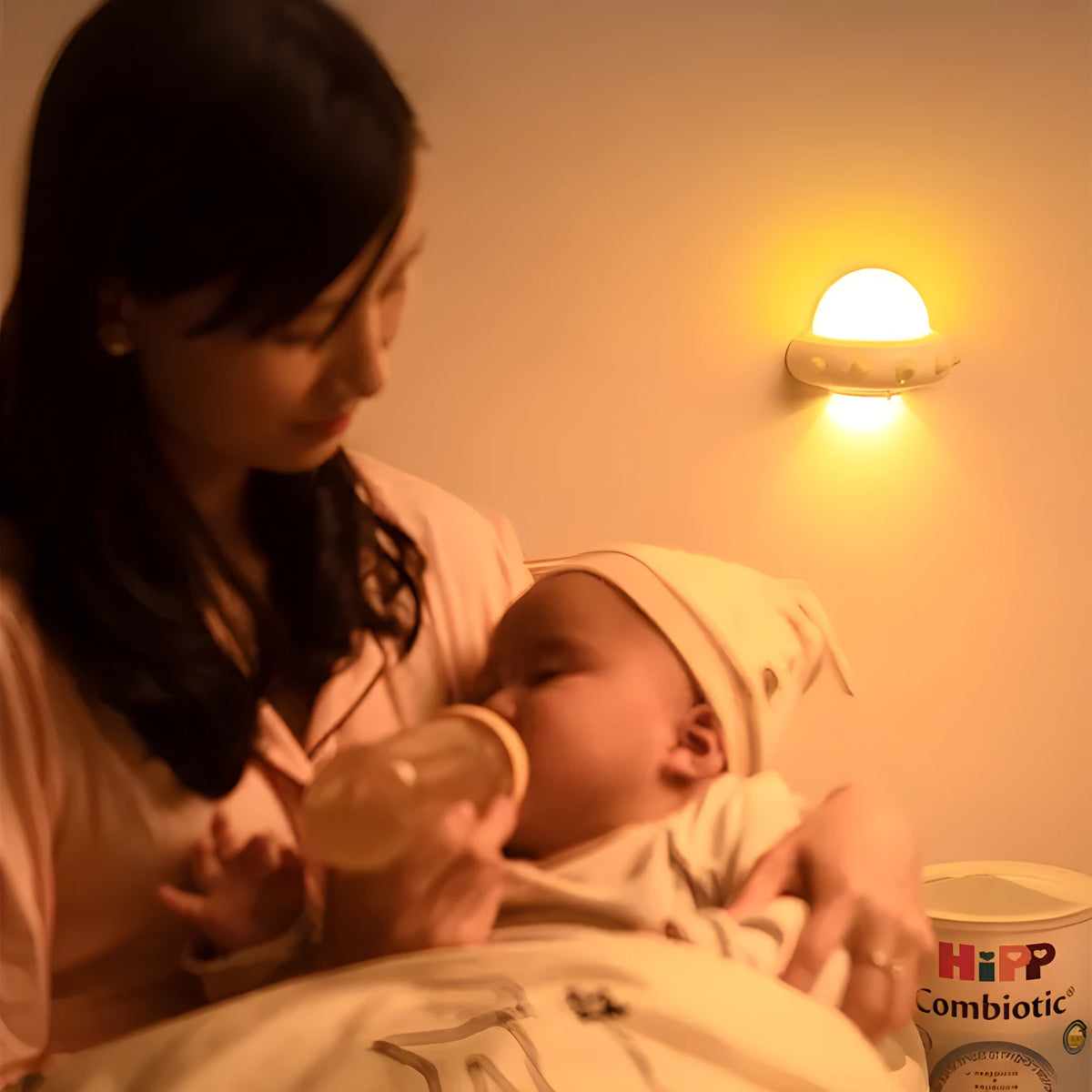 Remote control UFO bedside night light with modern cartoon design
