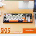SK15 wired mechanical gaming keyboard with control knob in autumn water blue colour