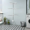 Stainless steel three-layer drying rack with plastic clips for socks, trousers, and tie drying