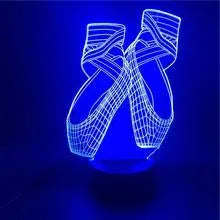 3D acrylic ballet shoe night light with colourful LED illumination and remote control
