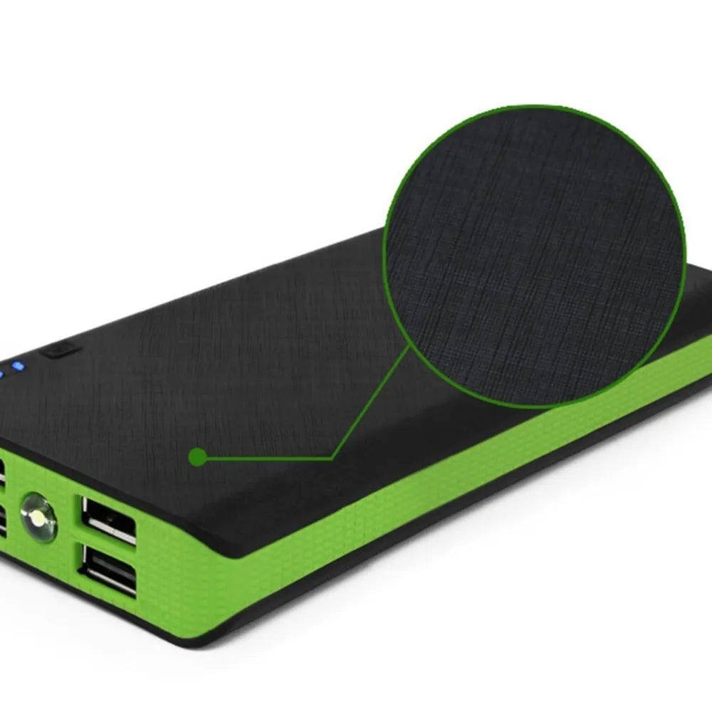 20000mAh fast charging power bank in five colours: red, blue, green, yellow, black