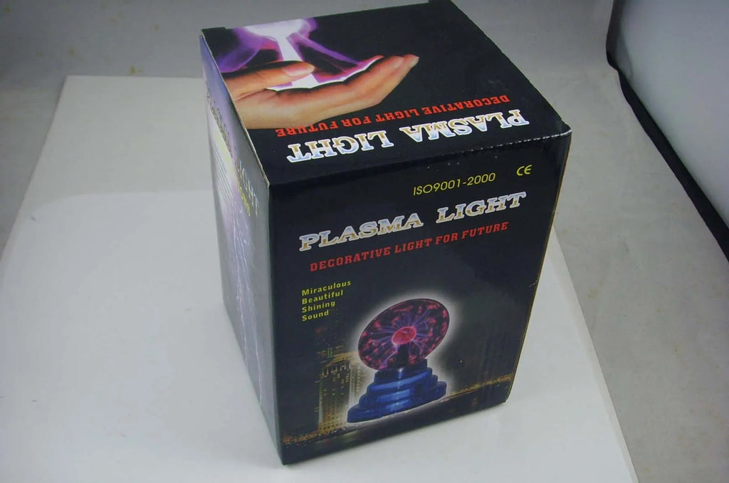 Colourful USB magic ball light with 7.62 cm glass sphere on a white ABS base.